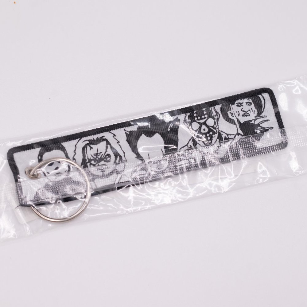 NEW Horror "FRIENDS" Black & White Wristlet Keychain Chucky IT Freddy Krueger